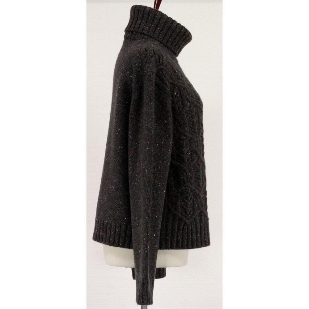 LORO PIANA 100% BABY CASHMERE DARK GRAY W/MULTI COLOR SPECKS TURTLENECK - Picture 5 of 7